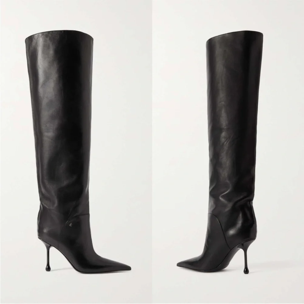 New Jimmy Choo Cycas 95 leather over-the-knee boots 37 $2,050